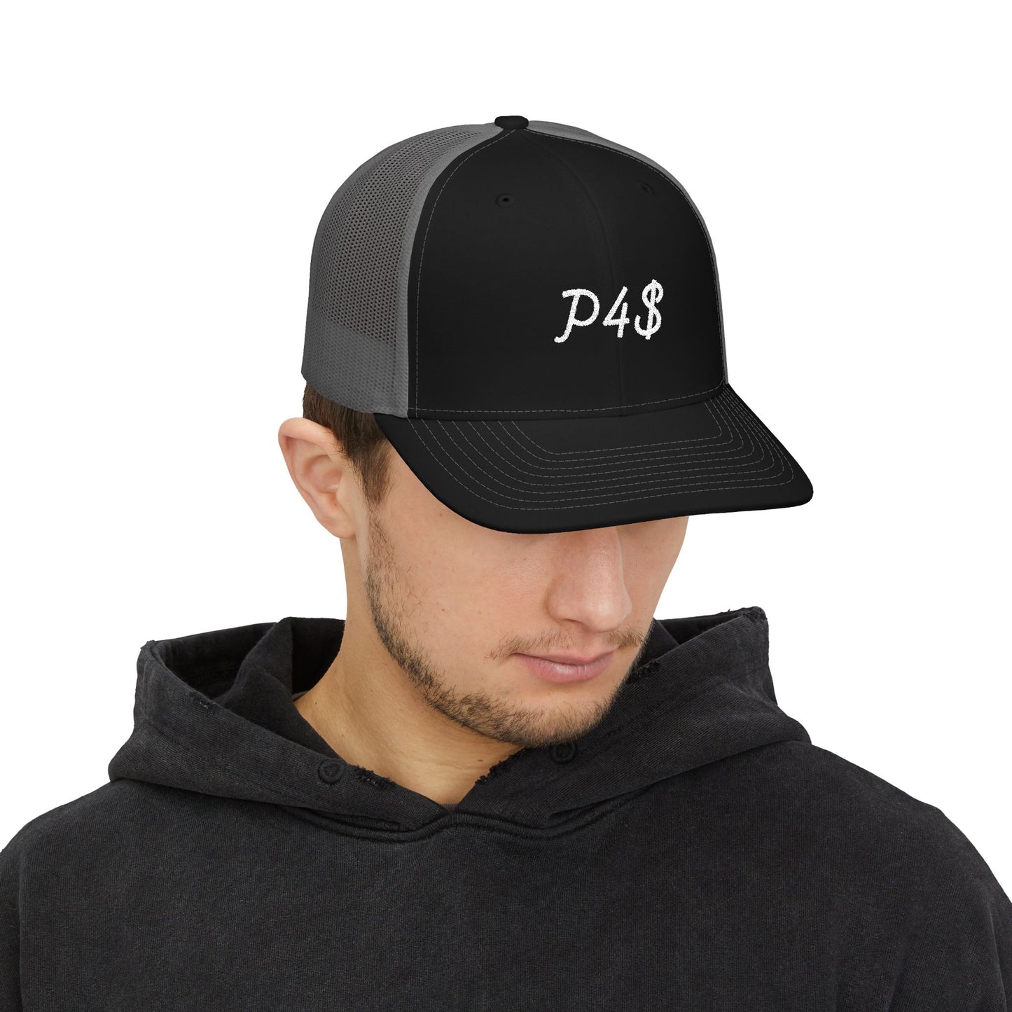 Snapback Trucker Cap with Embroidery - White Logo