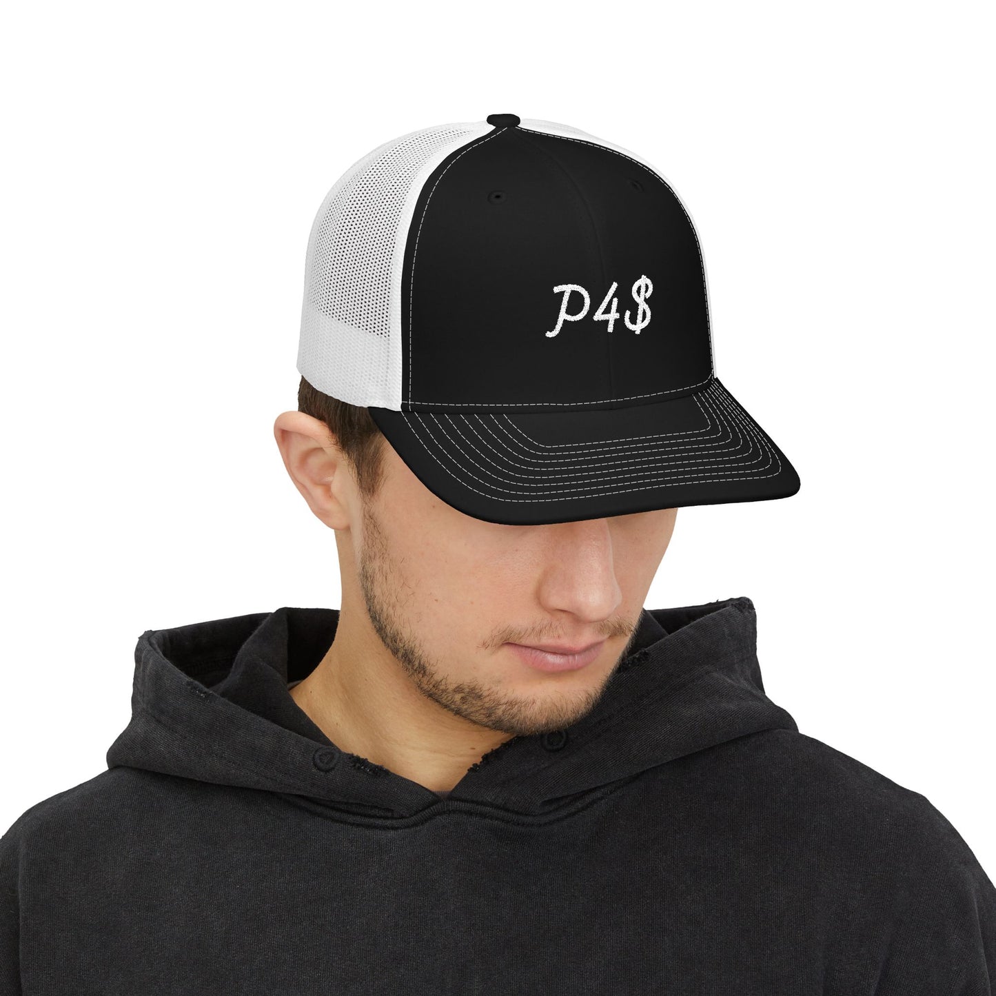 Snapback Trucker Cap with Embroidery - White Logo